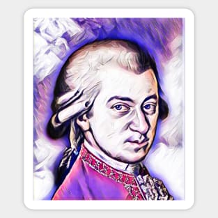 Wolfgang Amadeus Mozart Pink Portrait | Wolfgang Amadeus Mozart Artwork 7 Sticker